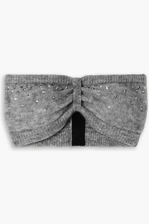 Alessandra Rich Cropped Strickoberteil mit Kristallverzierung - - IT 46