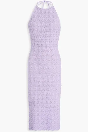 ALICE+OLIVIA Alice Olivia - Midikleid aus einer gehäkelten Baumwollmischung - Lila - L