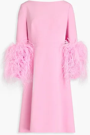 HUISHAN ZHANG Kleid aus Crêpe mit Federn - Pink - UK 12