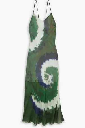 Frame Julia Sarr-Jamois Midikleid aus Seidenchiffon mit Batikmuster - - XS
