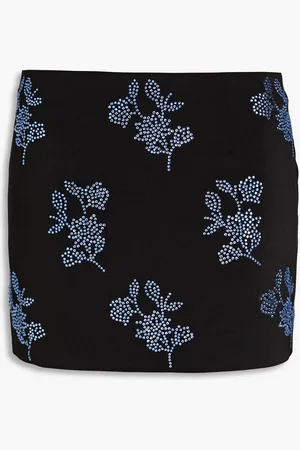 16Arlington Minirock aus Jersey mit floralem Print und Kristallverzierung - Blau - UK 6