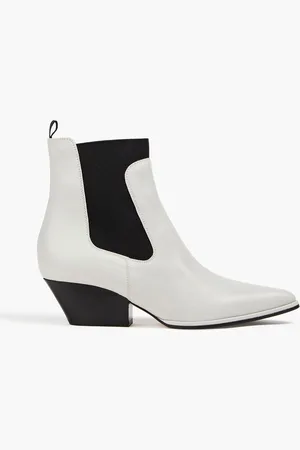 Sergio Rossi Ankle Boots aus Leder - Grau - EU 37