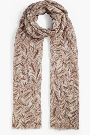 Brunello Cucinelli Bedruckter Schal aus Leinen-Gaze - Braun - OneSize