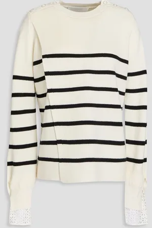 3.1 Phillip Lim Wollpullover mit Streifen - Weiß - L
