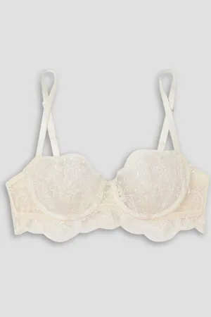 I.D. Sarrieri Tubereuse Blanche Bügel-BH aus Tüll mit Stickereien und Satinbesatz - Weiß - 36 D