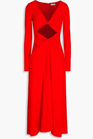 ROSETTA GETTY Midikleid aus Baumwoll-Jersey mit Twist-Detail und Cut-outs - - XS