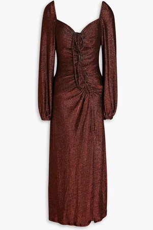 Nicholas Midikleid aus Stretch-Jersey mit Metallic-Effekt und Cut-outs - Metallic - US 0