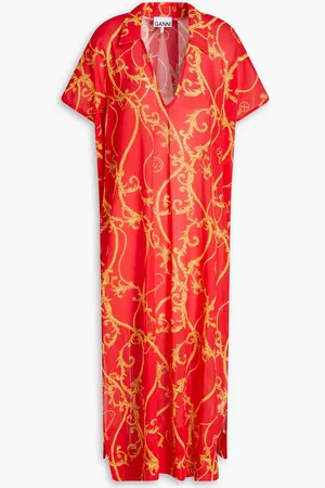 Ganni Strandkleid aus Baumwoll-Voile mit Print - - XXS/XS