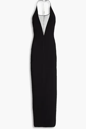 GALVAN Stella Maxikleid aus Stretch-Strick mit Kristallverzierung - - M