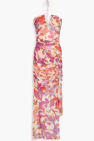 Nicholas Schulterfreies Maxikleid aus Stretch-Mesh mit Raffungen - - US 4