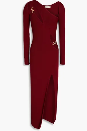 Nicholas Midikleid aus Rippstrick mit Cut-outs - Lila - XL