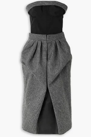 Maison Margiela Trägerloses Midikleid aus Stretch-Jersey und Wolle mit Fischgratmuster - - IT 36