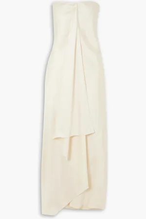 BRANDON MAXWELL Adelaide trägerloses Maxikleid aus glänzendem Twill - Neutral - US 0