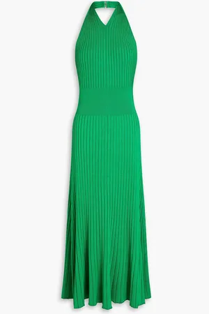 A.L.C. Delilah Neckholder-Midikleid aus Rippstrick - Grün - L