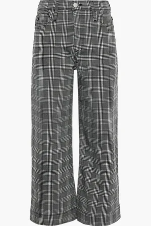 AG Jeans Hoch sitzende Cropped Jeans mit weitem Bein und Glencheck-Muster - - 24