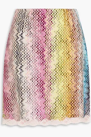 Missoni Mini-Strickrock in Häkeloptik mit Spitzenbesatz - - IT 38