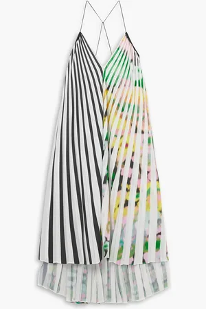 AZ FACTORY Lutz Huelle Circe Midikleid aus plissiertem Crêpe de Chine mit Prints - - FR 42
