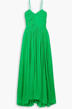A.L.C. Rumi Midikleid aus plissiertem Seidenchiffon mit Raffungen - - US 12