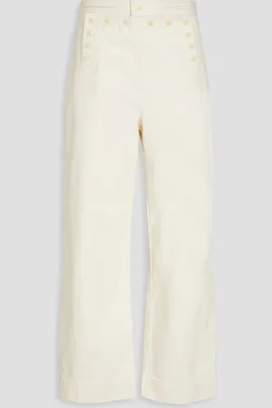 Tory Burch Hoch sitzende Jeans mit weitem Bein - Weiß - US 10