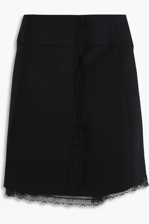 Alberta Ferretti Mini-Wickelrock aus Crêpe mit Spitzenbesatz - - IT 42