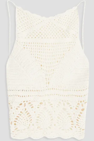 Bash Crochet-knit cotton top - Weiß - 3