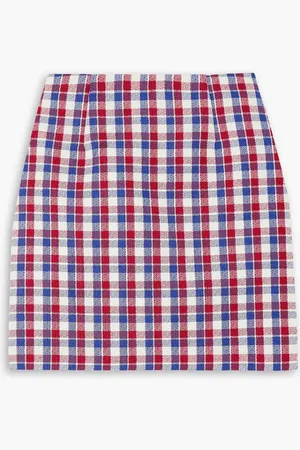 Alessandra Rich Minirock aus kariertem Tweed - Rot - IT 40