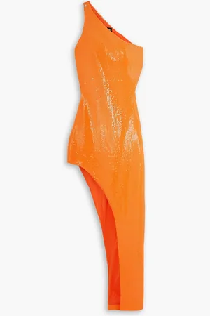 DAVID KOMA Asymmetrisches Midikleid aus Crêpe mit Pailetten - - UK 16