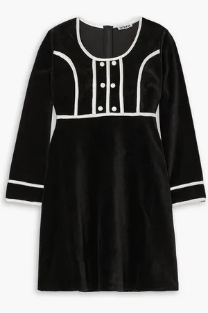 BATSHEVA Mason Minikleid aus Samt mit Satinbesätzen - - US 2