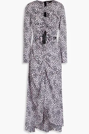 Maje Maxikleid aus Cloqué mit Leopardenprint und Cut-outs - Pink - FR 40