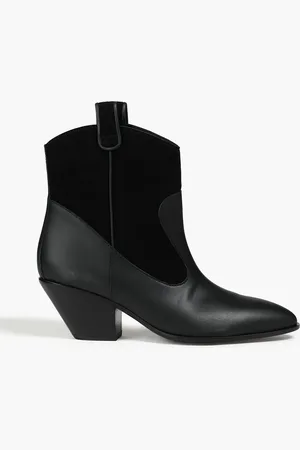 Giuseppe Zanotti Ankle Boots aus Leder mit Veloursledereinsatz - - EU 35