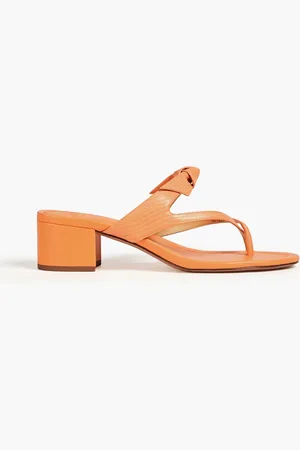 ALEXANDRE BIRMAN Clarita Mules aus Leder mit Eidechseneffekt und Knotendetail - - EU 37