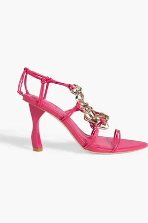 AJE Astrid Sandalen aus Leder mit Kettenverzierung - Pink - EU 37