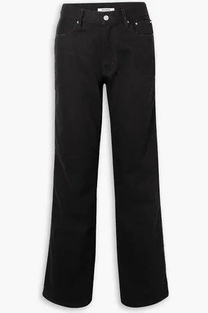 Gauchere Hoch sitzende Jeans mit geradem Bein und Reißverschlussdetails - - FR 34