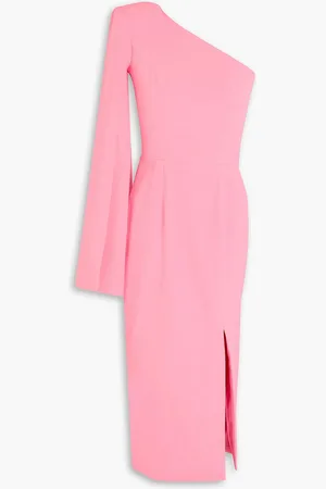 RHEA COSTA Midikleid aus Crêpe mit asymmetrischer Schulterpartie - Pink - IT 40