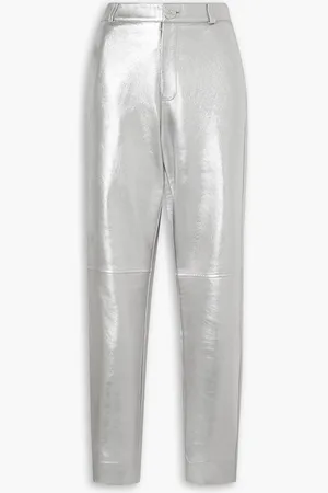 Bouguessa Charlotte Hose mit geradem Bein aus Metallic-Leder - Metallic - M