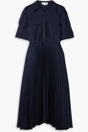 A.L.C. Liam Midikleid aus Jersey mit Plissee - Blau - US 0