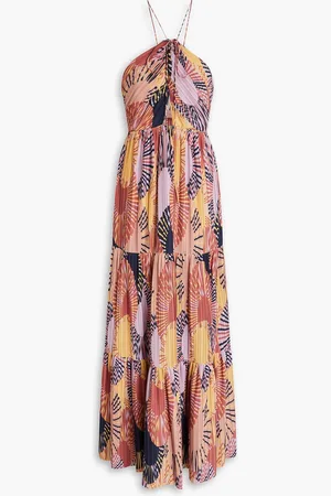 Bash Plissiertes Maxikleid aus Crêpe mit Print - Pink - 3