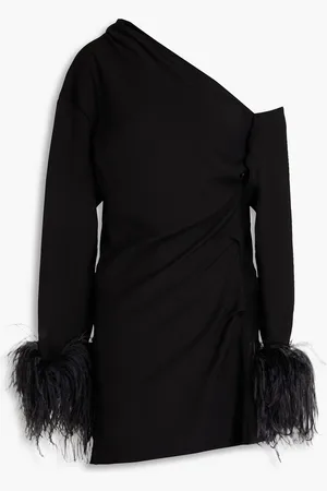 16Arlington Adelaide Minikleid aus Crêpe mit Federverzierung - - UK 12
