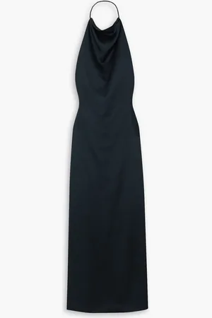 Gauchere Drapiertes Maxikleid aus Satin mit Rückenausschnitt - Blau - FR 42