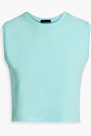 ATM Anthony Thomas Melillo Cropped Tanktop aus Baumwoll-Jersey - Blau - L