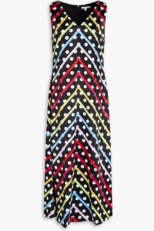 OLIVIA RUBIN Cressida bedrucktes Midikleid aus Satin mit Polka-Dots - - UK 10