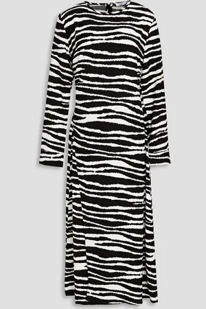 Samsøe Samsøe Midikleid aus Cady mit Zebraprint und Wickeleffekt - - XS