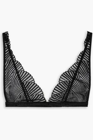 Coco De Mer Athena Triangel-BH aus besticktem Tüll und Satin - - L