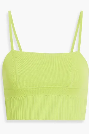 AJE Coronil Cropped Strickoberteil - Gelb - XL