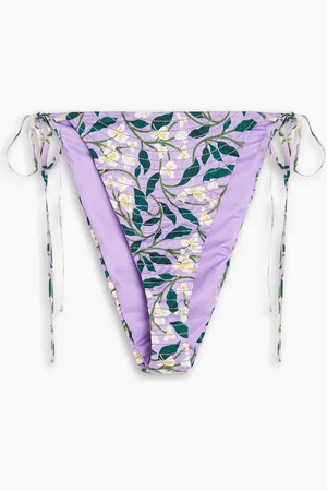 Agua by Agua Bendita Ipanema Dos Gardenias Lila gestepptes halbhohes Bikini-Höschen mit floralem Print - Lila - XL
