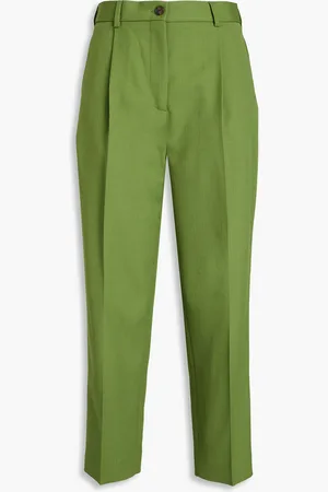 Acne Studios Karottenhose aus Grain de Poudre mit Falten - Grün - DE 32