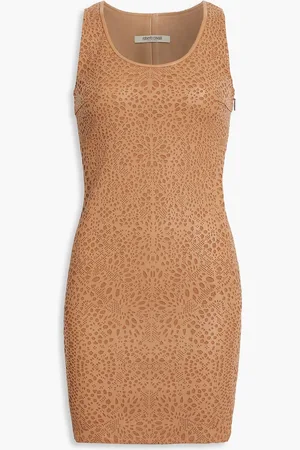 Roberto Cavalli Minikleid aus lasergeschnittenem Leder - Braun - IT 50