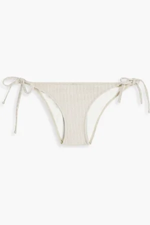 Solid The Tenley tief sitzendes geripptes Bikini-Höschen mit Metallic-Effekt - Metallic - XL