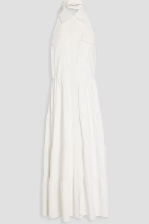 ALICE+OLIVIA Alice Olivia - Miranda gestuftes Neckholder-Midikleid - Weiß - US 6