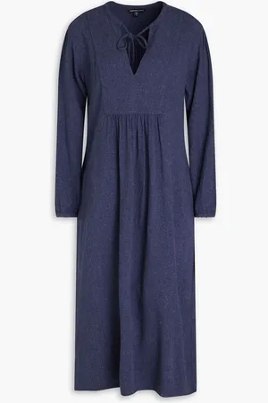 James Perse Midikleid aus Crêpe mit Bindedetail - Blau - 1